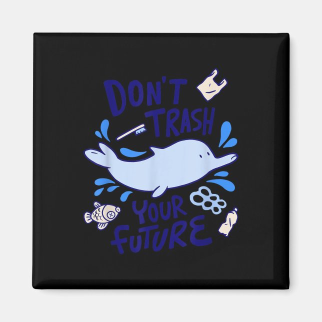 Imã Proteção Ambiental Dolphin Seas Mudança Climática (Frente)