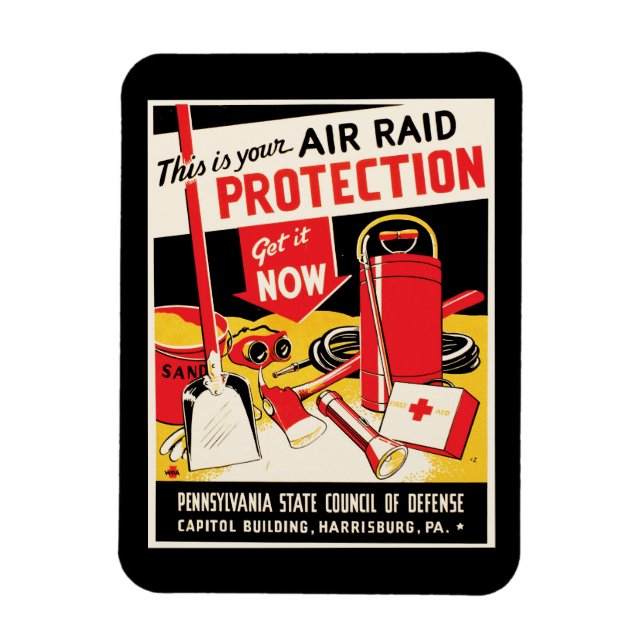 Ímã Proteção contra Raid Aéreo (Vertical)