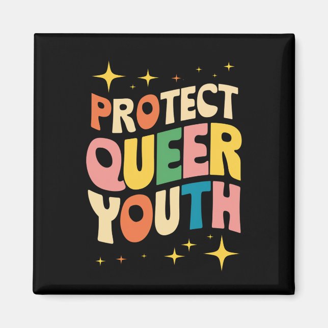 Imã Proteja Jovens Queer Proteja Crianças Trans LGBTQ (Frente)