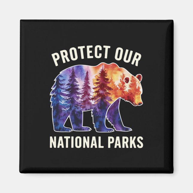 Imã Proteja Nossos Parques Nacionais Smokey Resist Bea (Frente)