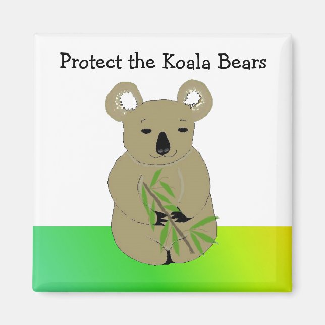 Imã Proteja os Ursos de Koala (Frente)