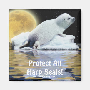 Imã Proteja Todas As Focas Harp! Magneta Selvagem