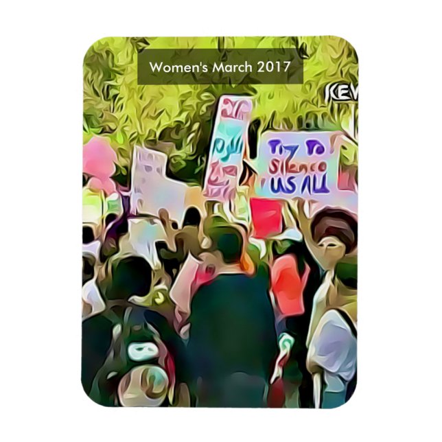 Ímã Protesto contra Trump na agenda de março de 2017 (Vertical)