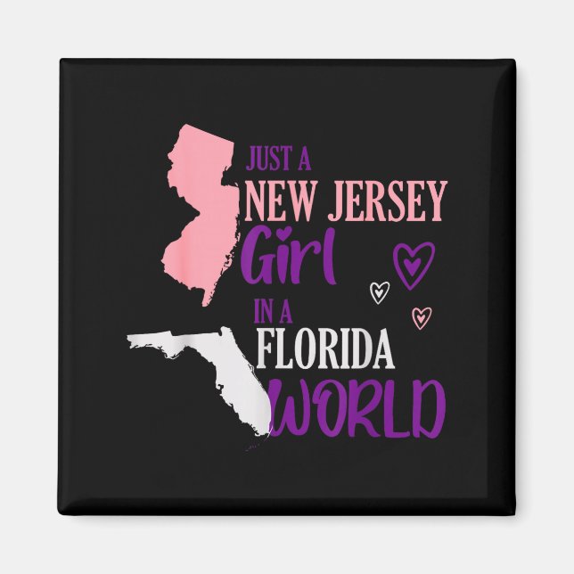 Imã Proud Girl Design Just A New Jersey Girl In A Flor (Frente)