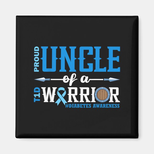 Imã Proud Uncle Of A T1d Warrior Diabetes Awareness Ri (Frente)