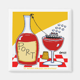 Imã Provando De Vinho Do Porto Favor Cartoon Engraçado