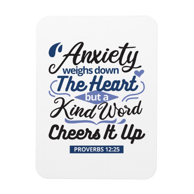 Ímã Proverbs 12:25 Bible Verse – Kind Word Art (Vertical)