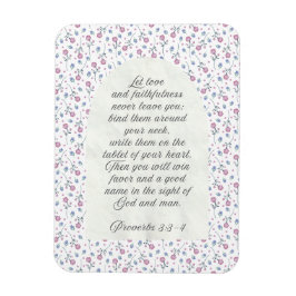 Ímã Proverbs 3:3–4 Floral Scripture 
