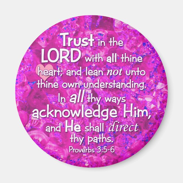 Imã Proverbs 3:5-6 KJV Trust in the Lord (Frente)