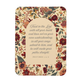 Ímã Proverbs 3:5–6 Trust in the Lord Vintage Floral