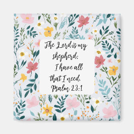 Imã Psalm 23:1 Floral Magnet