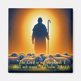 Imã Psalm 23:1 Lord as Shepherd Square Magnet