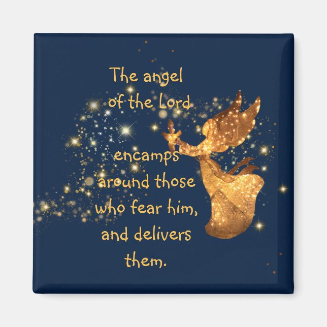 Imã Psalm 34:7 Angel of the Lord Encamps Around   (Frente)