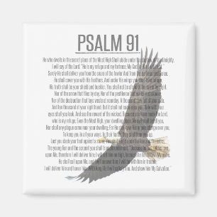 Imã Psalm 91 Scripture Eagle Magnet for Home or Office