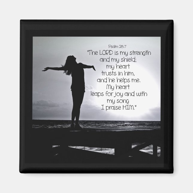 Imã Psalm Lord é a minha Bíblia de força, Cinza negra (Frente)