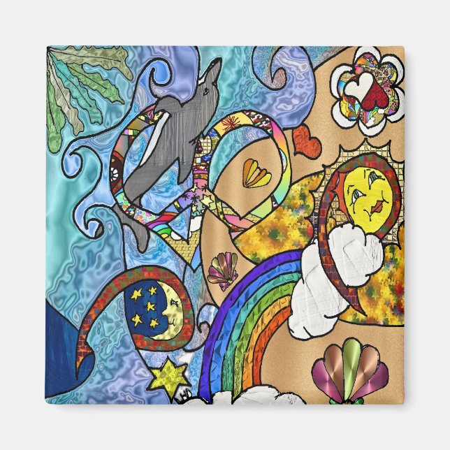 Imã Psicodélica Retroativa Da Década De 60 Na Praia Of (Frente)