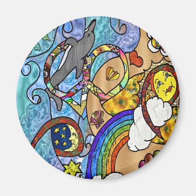 Imã Psicodélica Retroativa Da Década De 60 Na Praia Of (Frente)