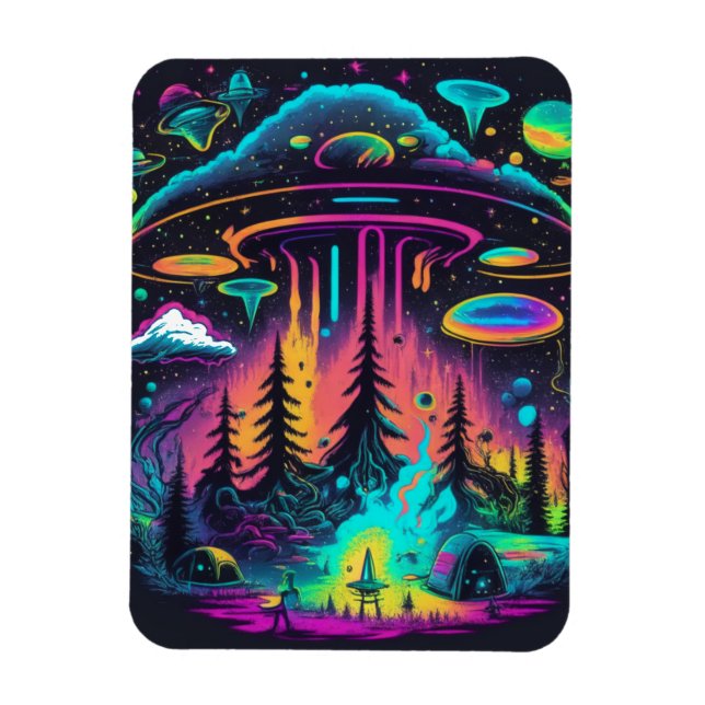 Ímã Psychedelic UFO Fantasy Art (Vertical)
