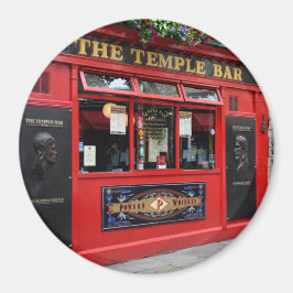 Imã Pub de Bar Red Temple em Dublin com ímã redondo