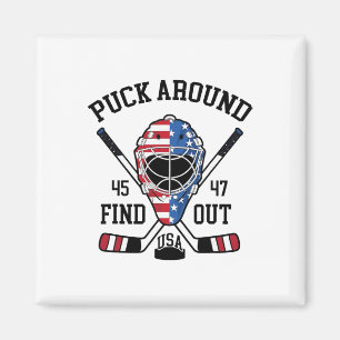 Imã Puck Around E Descobrir Piada De Hockey