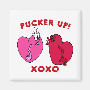 Imã Pucker up Namorados Hearts Magnet