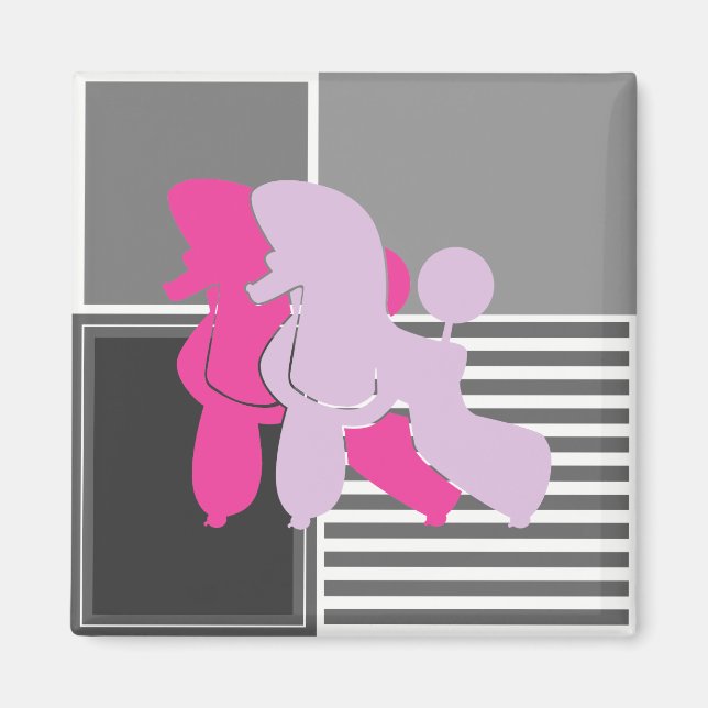 Imã Pudel Paar moderno e abstrato (Frente)