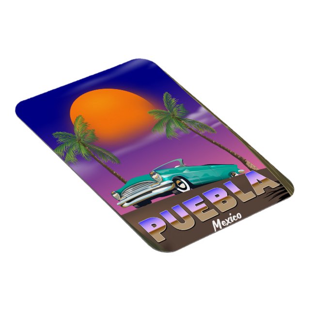 Ímã Puebla Mexico, poster de férias (Lado Direito)