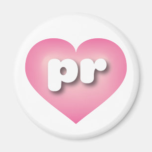 Imã Puerto Rico Pink Fade Heart - Eu adoro PR