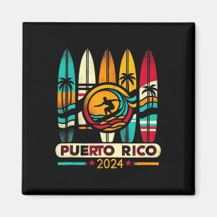Imã Puerto Rico Surfando Verão Praia Combinando Famíli