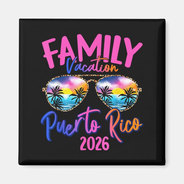 Imã Puerto Rico Vacation 2026 Souvenir Matching Family (Frente)