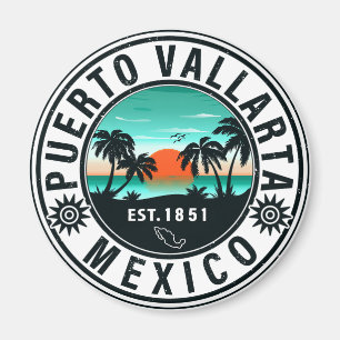 Imã Puerto Vallarta Mexico Retro Sunset Souvenirs 60s
