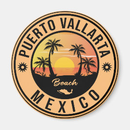 Imã Puerto Vallarta Palm Viagens vintage Souvenir