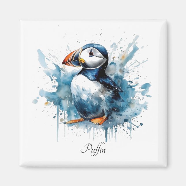 Imã Puffin Splash, personalizado (Frente)