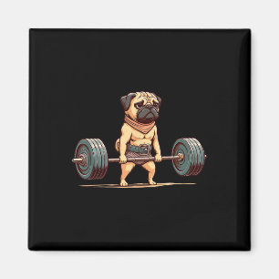 Imã Pug Bodybuilder Gym Humor Pesar Workout M