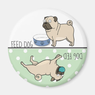 Imã Pug bonito do cão da alimentação/Fed do cão