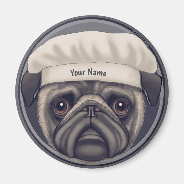Imã Pug Chef (Frente)
