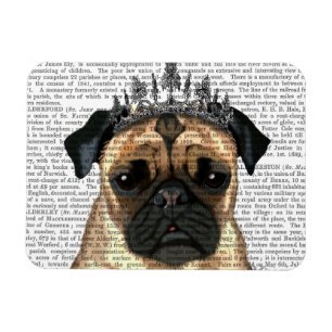 Ímã Pug Com Tiara