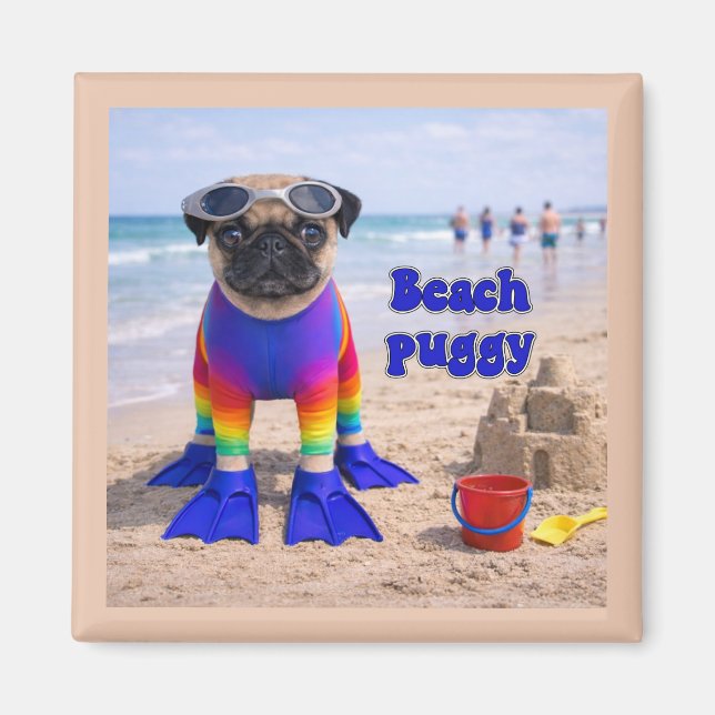 Imã Pug de Praia (Frente)
