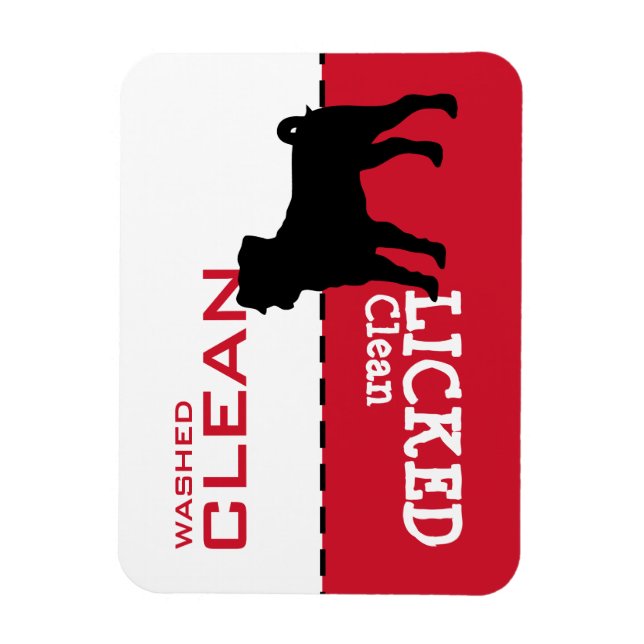 Ímã Pug Dishwasher Personalizável Sua Palavra Sinal de (Vertical)