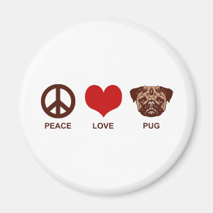 Imã Pug do amor da paz