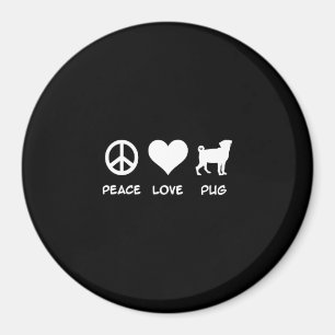 Imã Pug do Amor pela Paz Presente dos Pug Dog Lovers
