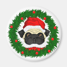 Imã Pug do papai noel