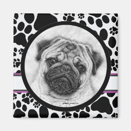 Imã Pug Dog Art de Glenda Harlan