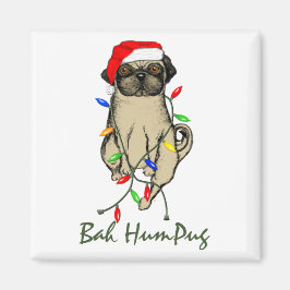 Imã Pug Dog Bah Humpug Feliz Natal