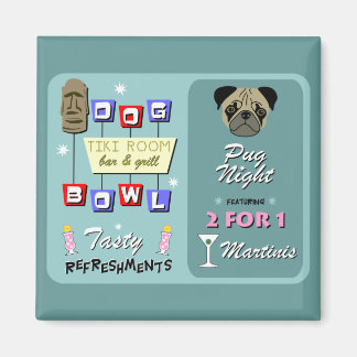 Imã Pug Dog Boliche Tiki Night