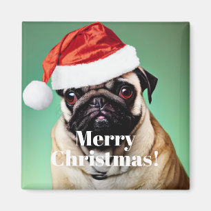Imã Pug Dog Christmas