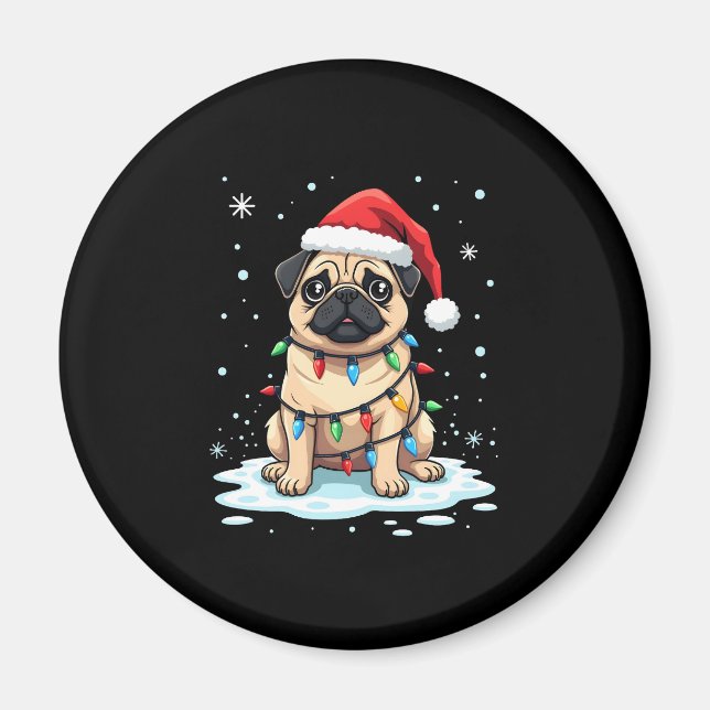 Imã Pug Dog Christmas Men Women (2) (Frente)