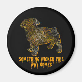 Imã Pug Dog Diversão Halloween Magnet