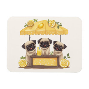 Ímã Pug Dogs Lemonade Stand