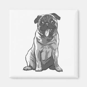 Imã Pug Fofo com Bom Humor